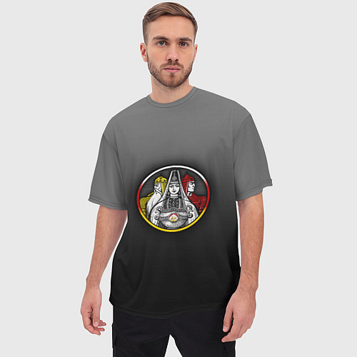 Мужская футболка оверсайз Осетины на темном фоне / 3D-принт – фото 3