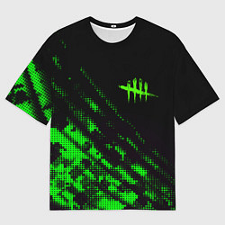 Мужская футболка оверсайз Dead by daylight green neon