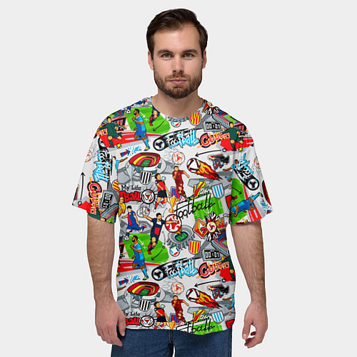 Мужская футболка оверсайз Football it my life / 3D-принт – фото 3