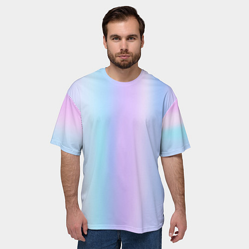 Мужская футболка оверсайз Градиент матовый светлый / 3D-принт – фото 3