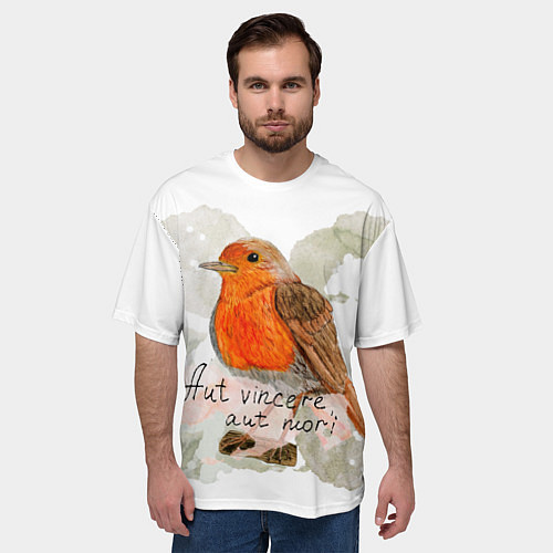 Мужская футболка оверсайз Зарянка allover латынь / 3D-принт – фото 3