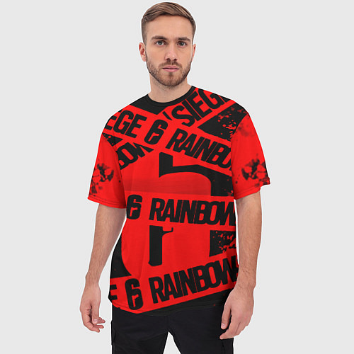 Мужская футболка оверсайз Rainbox six краски / 3D-принт – фото 3