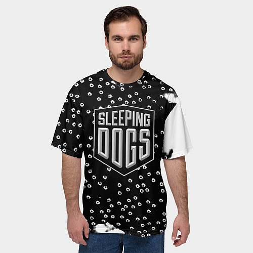 Мужская футболка оверсайз Sleeping dogs game / 3D-принт – фото 3