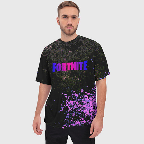 Мужская футболка оверсайз Fortnite неоновый краски / 3D-принт – фото 3