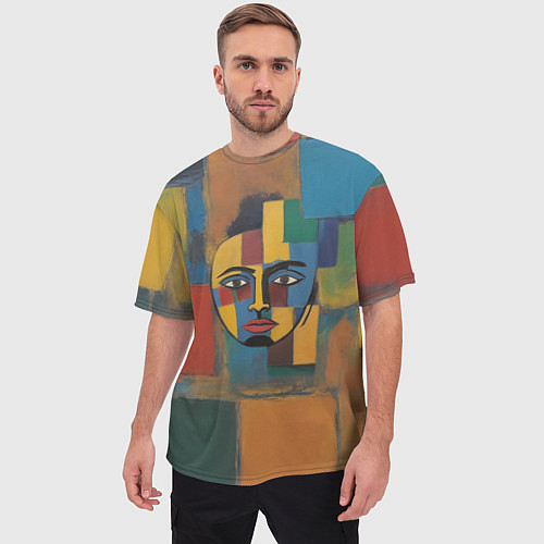 Мужская футболка оверсайз В поисках лица / 3D-принт – фото 3