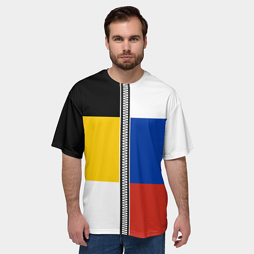 Мужская футболка оверсайз Россия - патриот / 3D-принт – фото 3