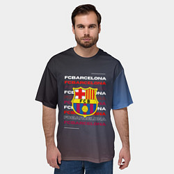 Футболка оверсайз мужская Логотип футбольный клуб Барселона, цвет: 3D-принт — фото 2