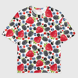 Футболка оверсайз мужская Различные ягоды, цвет: 3D-принт