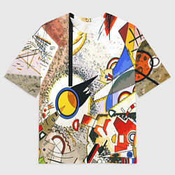 Футболка оверсайз мужская Кандинский картина - шумная акварель, цвет: 3D-принт