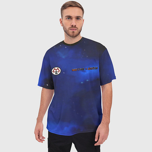 Мужская футболка оверсайз Metro 2033 космос / 3D-принт – фото 3