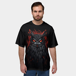 Футболка оверсайз мужская Evil owl, цвет: 3D-принт — фото 2