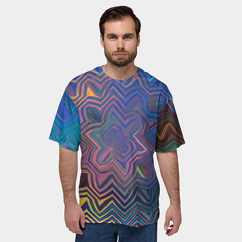 Мужская футболка оверсайз Абстрактная мандала / 3D-принт – фото 3