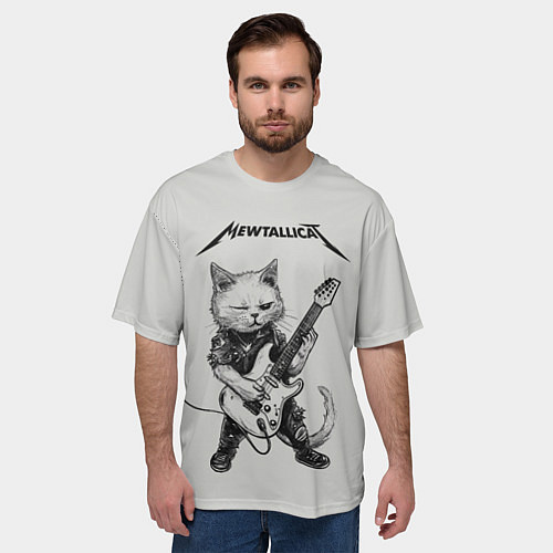 Мужская футболка оверсайз Mewtallica / 3D-принт – фото 3