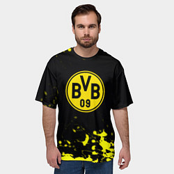Футболка оверсайз мужская Borussia краски жёлтые, цвет: 3D-принт — фото 2