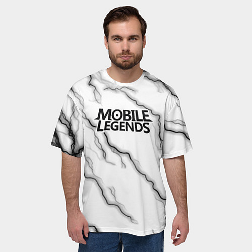 Мужская футболка оверсайз Mobile legends молнии / 3D-принт – фото 3