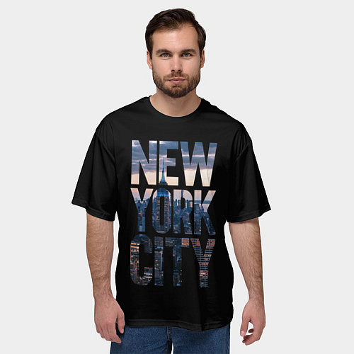 Мужская футболка оверсайз New York City - USA / 3D-принт – фото 3