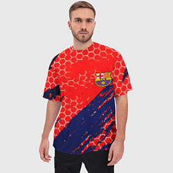 Футболка оверсайз мужская Барселона спорт краски текстура, цвет: 3D-принт — фото 2