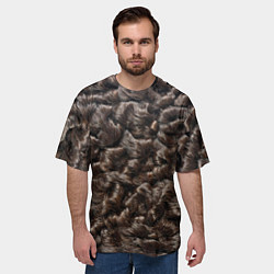 Футболка оверсайз мужская Кудрявый мех - каракули, цвет: 3D-принт — фото 2