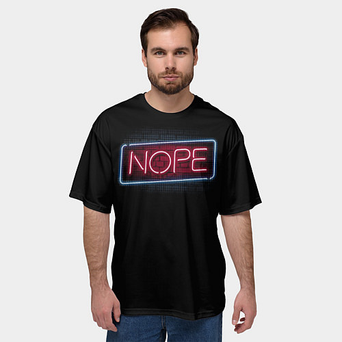 Мужская футболка оверсайз Nope - neon / 3D-принт – фото 3