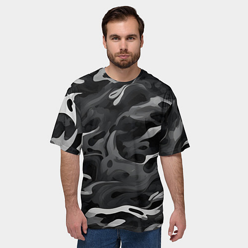 Мужская футболка оверсайз Неукротимый графит / 3D-принт – фото 3