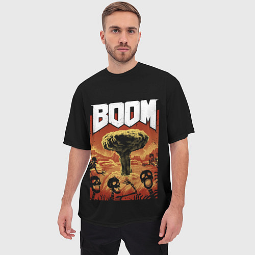 Мужская футболка оверсайз Boom - Doom / 3D-принт – фото 3