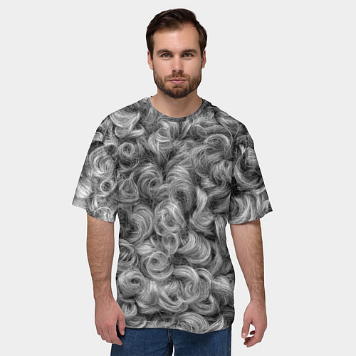 Мужская футболка оверсайз Кудрявая шерсть баранов / 3D-принт – фото 3