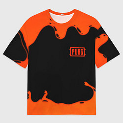 Футболка оверсайз мужская PUBG orange splash, цвет: 3D-принт