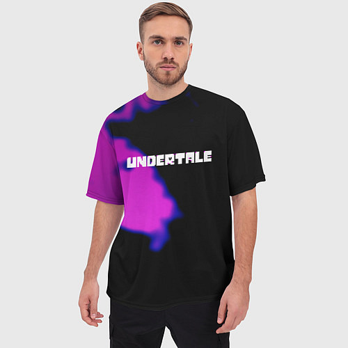 Мужская футболка оверсайз Undertale neon splash / 3D-принт – фото 3