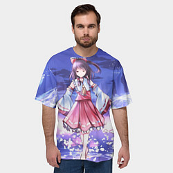 Футболка оверсайз мужская Touhou Project Рейму улыбка, цвет: 3D-принт — фото 2