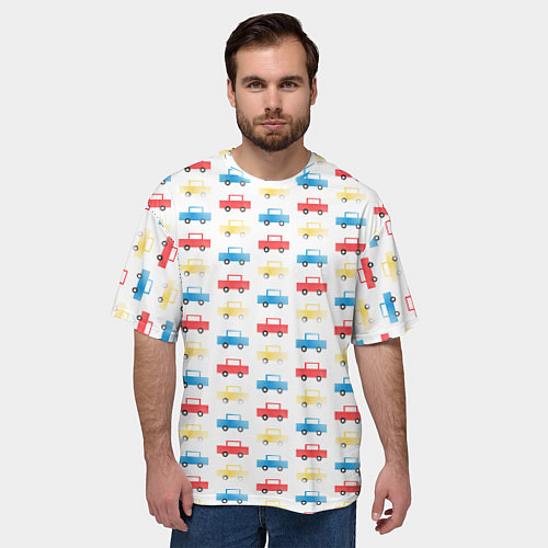 Мужская футболка оверсайз Детские машинки / 3D-принт – фото 3