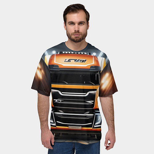 Мужская футболка оверсайз Дальнобойщики / 3D-принт – фото 3