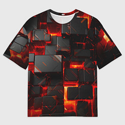 Мужская футболка оверсайз Неоновые квадратики