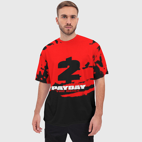 Мужская футболка оверсайз Payday 2 краски / 3D-принт – фото 3
