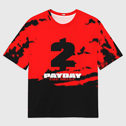 Футболка оверсайз мужская Payday 2 краски, цвет: 3D-принт