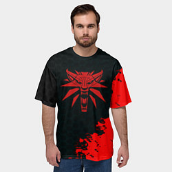 Футболка оверсайз мужская Ведьмак краски соты, цвет: 3D-принт — фото 2