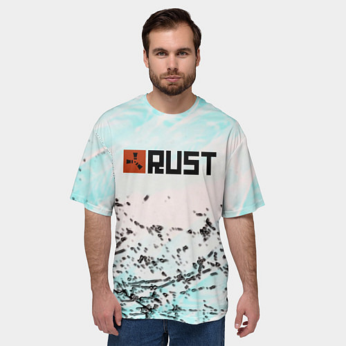 Мужская футболка оверсайз Rust game текстура / 3D-принт – фото 3