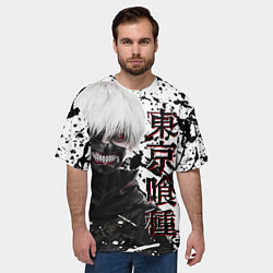 Футболка оверсайз мужская Kaneki Ken - Токийский Гуль, цвет: 3D-принт — фото 2