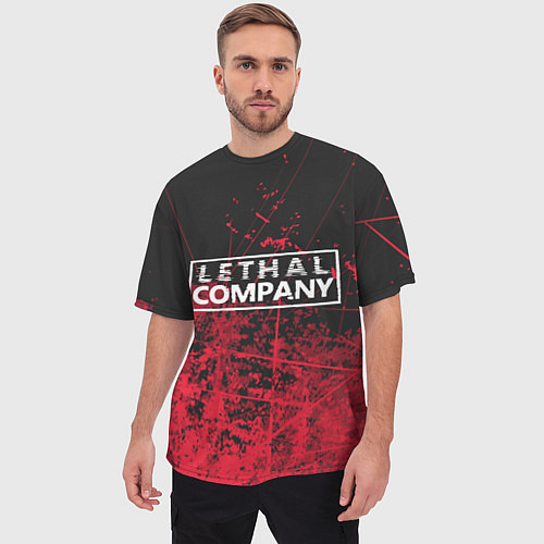 Мужская футболка оверсайз Lethal Company: Red Trail / 3D-принт – фото 3