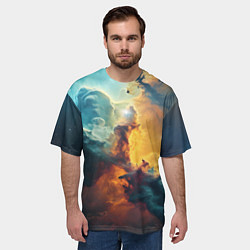Футболка оверсайз мужская Космос туманность, цвет: 3D-принт — фото 2