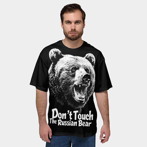Мужская футболка оверсайз Не трогайте русского медведя / 3D-принт – фото 3