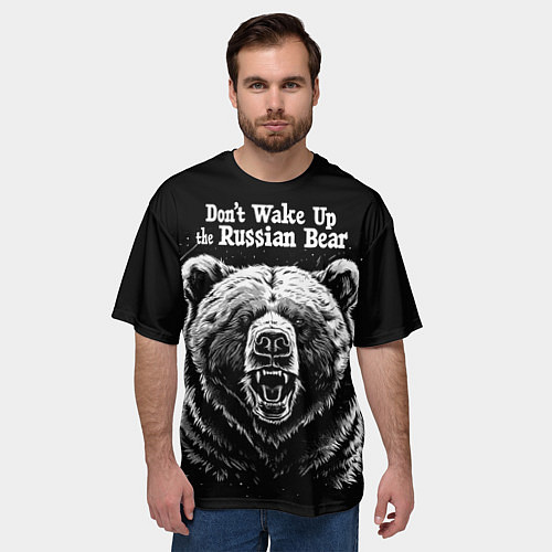 Мужская футболка оверсайз Dont wake up the russian bear / 3D-принт – фото 3