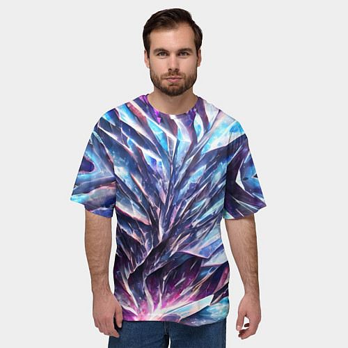Мужская футболка оверсайз Синий драгоценный камень / 3D-принт – фото 3