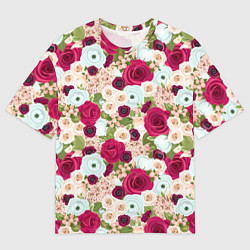 Мужская футболка оверсайз Цветочный фон