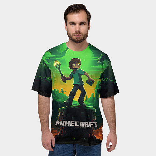 Мужская футболка оверсайз Персонаж в мире Minecraft / 3D-принт – фото 3