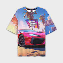 Футболка оверсайз мужская GTA 6 logo auto style, цвет: 3D-принт