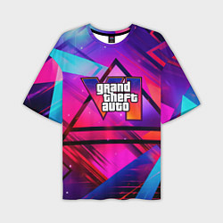 Футболка оверсайз мужская GTA 6 logo абстракция, цвет: 3D-принт