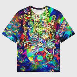 Футболка оверсайз мужская Знаковые пузырьки, цвет: 3D-принт