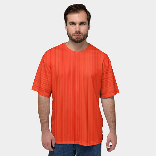 Мужская футболка оверсайз Морковный полосатая рябь / 3D-принт – фото 3