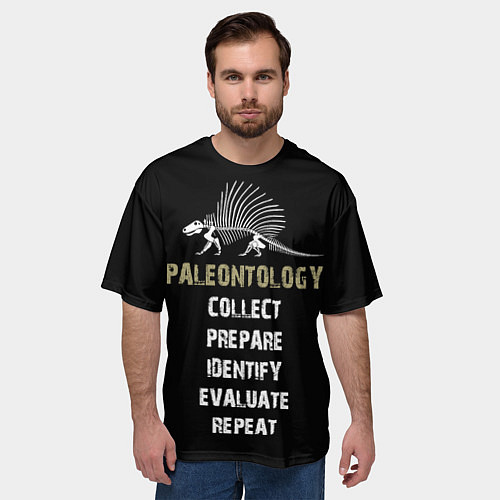 Мужская футболка оверсайз Paleontology dimetrodon / 3D-принт – фото 3