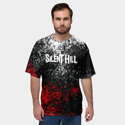 Мужская футболка оверсайз Silenthill брызги красок / 3D-принт – фото 3